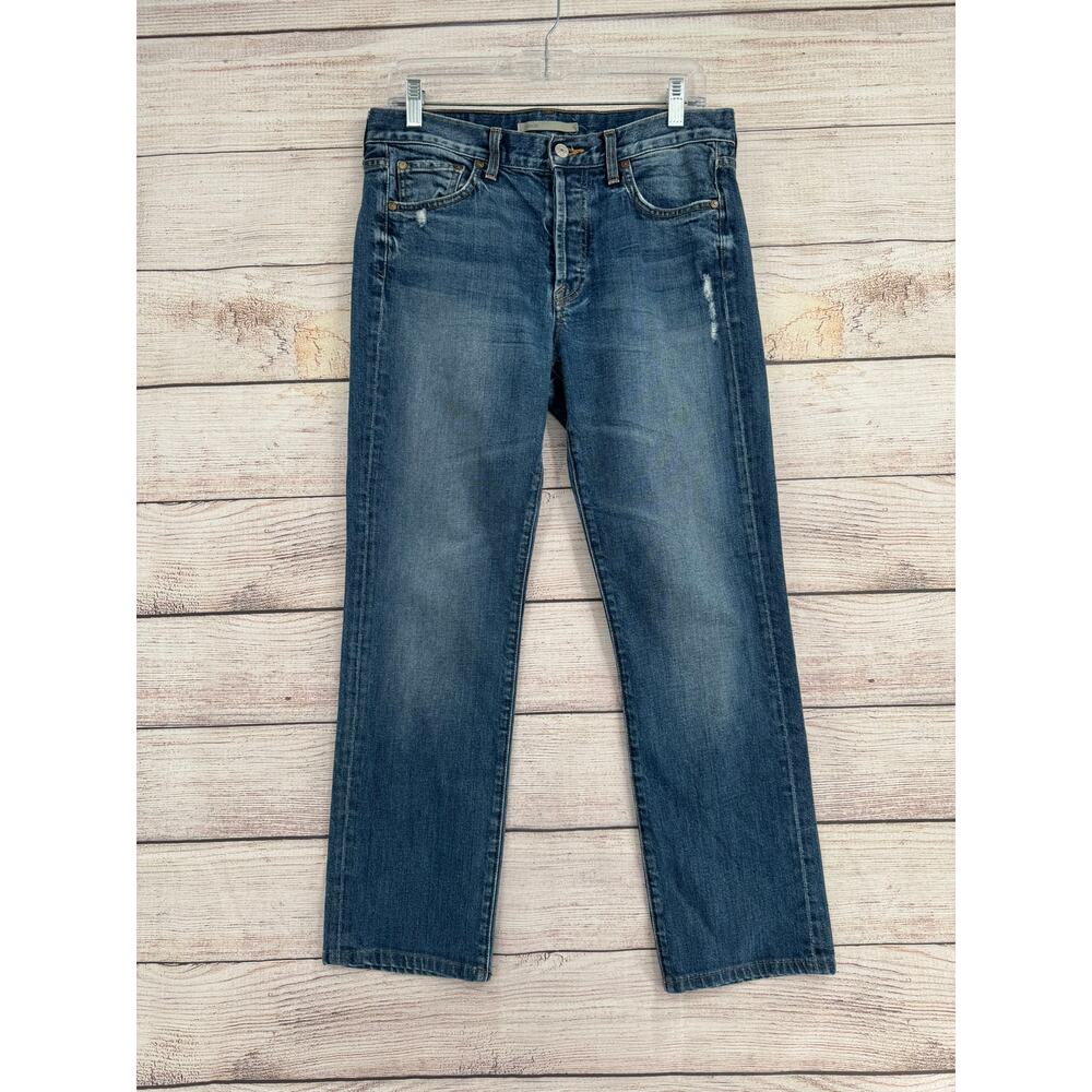 Vince Tapered Leg Distressed Jeans‎ Mens 32 Blue Medium Wash Denim